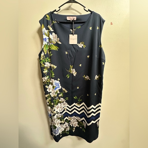 NEW Piero Moretti Blossom Shift Dress in Navy Women’s Italian Plus Size ~26 - Picture 5 of 13